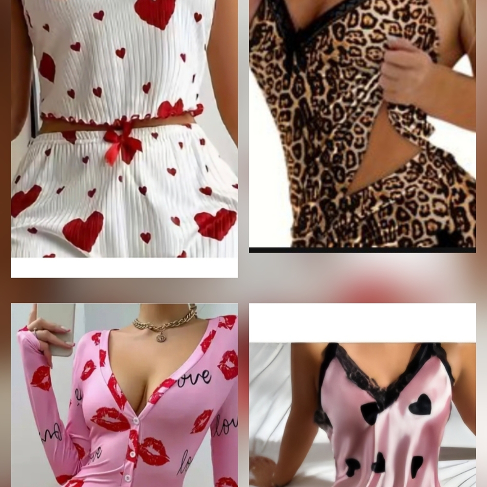 Heart Print Women's Pajama Set